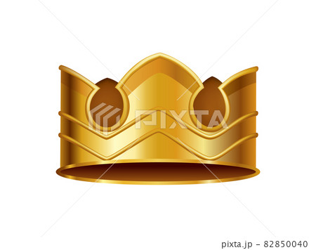 Realistic golden crown. Crowning headdress for king or queen. Royal noble aristocrat monarchy symbol. Monarch heraldic decoration 82850040