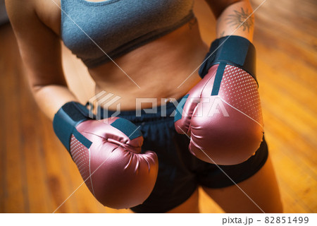 Close-up of red boxing gloves Close-up of red boxing gloves 82851499