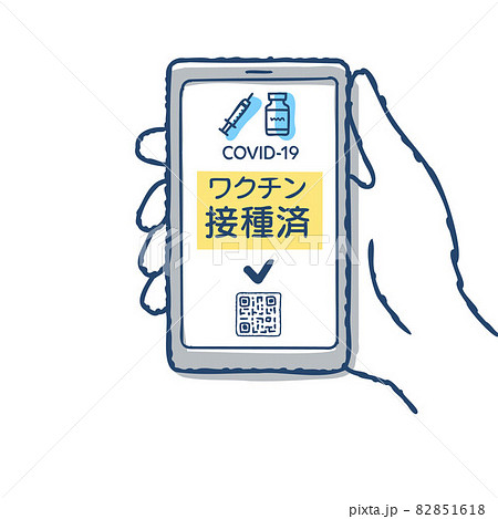 ワクチンパスポートイメージ スマートフォンを持つ手 ワクチンパスポートイメージ スマートフォンを持つ手 82851618