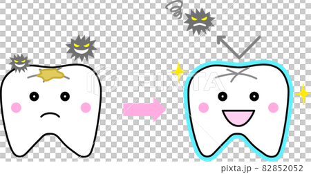 フッ素塗布をして虫歯予防のイラスト素材 8552