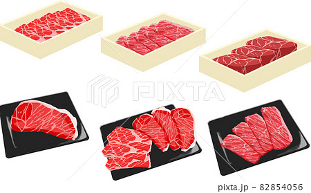 牛肉イラスト_セット 82854056
