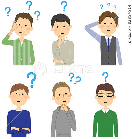 若い男性　疑問 82854514
