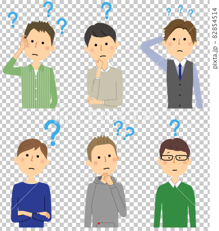 若い男性　疑問 82854514