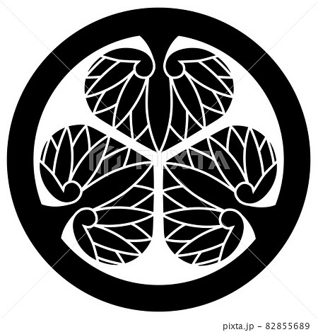 徳川家康、水戸黄門の家紋です。三つ葉葵といいます。のイラスト素材