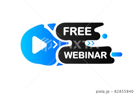 Free Webinar banner. Online virtual video. Interesting design on White background. Vector illustration. Free Webinar banner. Online virtual video. Interesting design on White background. Vector illustration. 82855840