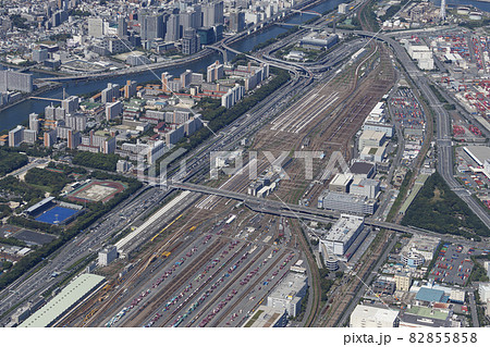 大井車両基地と東京貨物ターミナルの全景 大井車両基地と東京貨物ターミナルの全景 82855858