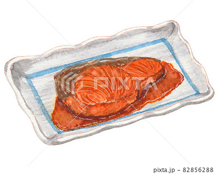 手描き飲食メニュー ブリの照り焼きのイラスト素材 8562