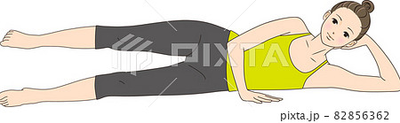 ピラティス ポーズイラスト Side Kick Small Circleのイラスト素材 ピラティス ポーズイラスト Side Kick Small Circleのイラスト素材