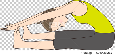 Pilates, pose illustration, spine stretch forward - Stock Illustration  [82856363] - PIXTA