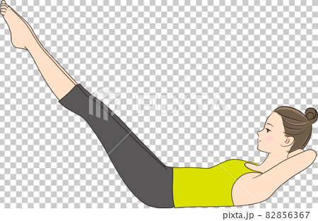 Pilates Pose Illustration Double Leg Stretch Stock Vector (Royalty