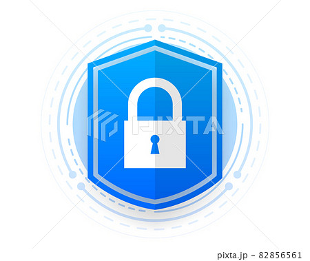 Cyber technology security, network protection sign on white background. Vector illustration. Cyber technology security, network protection sign on white background. Vector illustration. 82856561