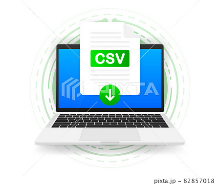 Download CSV icon file with label on screen computer. Downloading document concept. Vector illustration. Download CSV icon file with label on screen computer. Downloading document concept. Vector illustration. 82857018