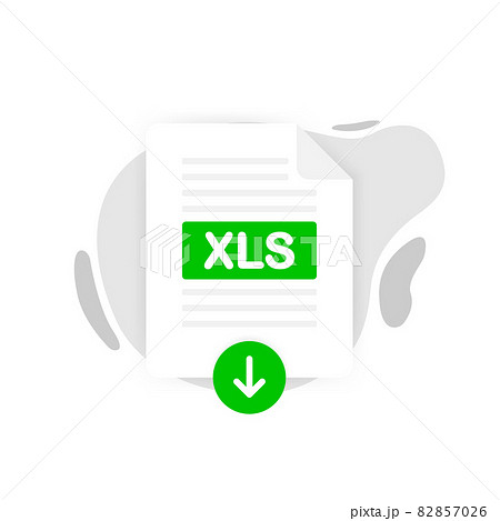 Download XLS icon file with label on white background. Downloading document concept. Vector illustration. 82857026