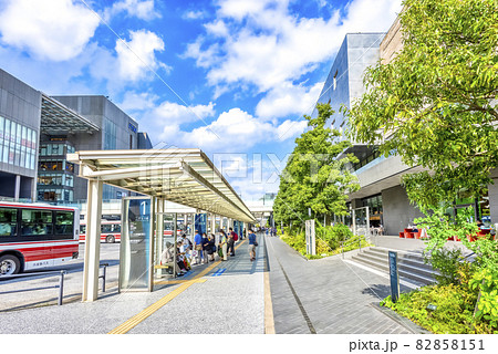 東京世田谷の都市風景 二子玉川駅の写真素材