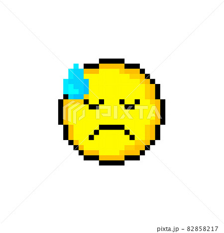 Pixel 8 bit yellow circle with smile. Isolated object on white background. Emotion sign. Vector illustration. Pixel 8 bit yellow circle with smile. Isolated object on white background. Emotion sign. Vector illustration. 82858217