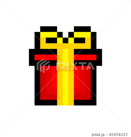 Pixel 8 bit Prize icon. Isolated object on white background. Present sign. Vector illustration. Pixel 8 bit Prize icon. Isolated object on white background. Present sign. Vector illustration. 82858325