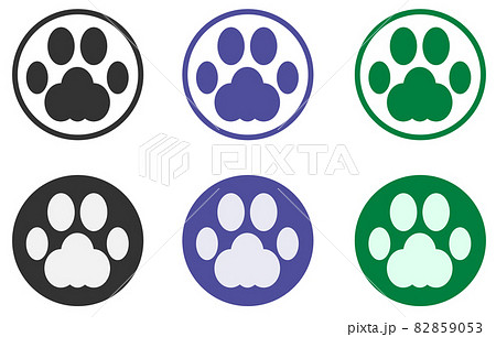かわいい動物の肉球型をしている判子イラスト 82859053