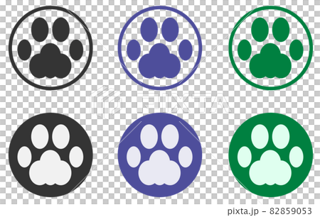 かわいい動物の肉球型をしている判子イラスト 82859053