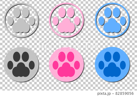 Illustration of a cute animal paw-shaped stamp Illustration of a cute animal paw-shaped stamp 82859056