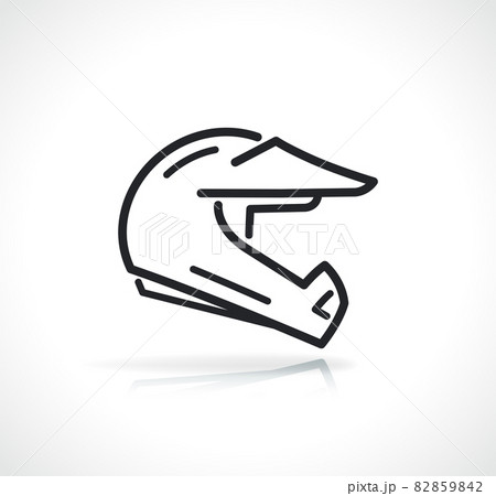 motocross helmet thin line icon 82859842