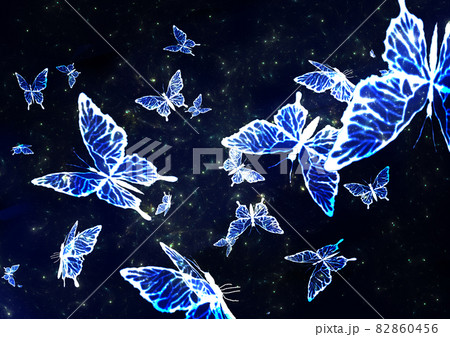 夜空と蝶のイラスト素材 [82860456] - PIXTA