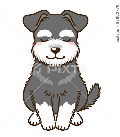 おじぎするシュナウザー ブラックシルバー のイラスト素材 おじぎするシュナウザー ブラックシルバー のイラスト素材