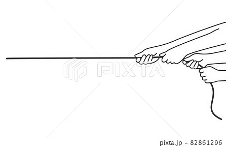Hands pulling rope. 82861296