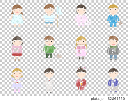 立っている子供 カラフルステンシル 立っている子供 カラフルステンシル 82861530