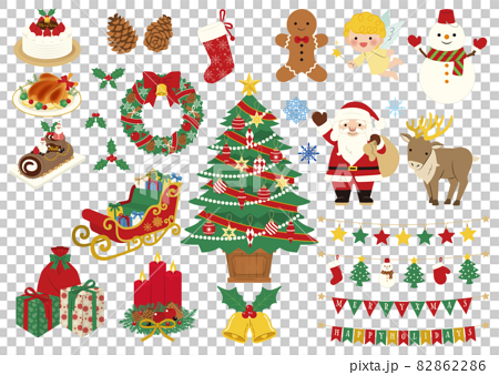 Illustrated Christmas Things Stock Vector (Royalty Free) 115470367