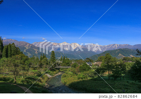 長野白馬村 大手公園からの北アルプス 白馬三山の絶景 長野白馬村 大手公園からの北アルプス 白馬三山の絶景 82862684
