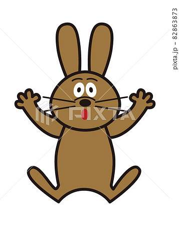 うさぎびっくりのイラスト素材