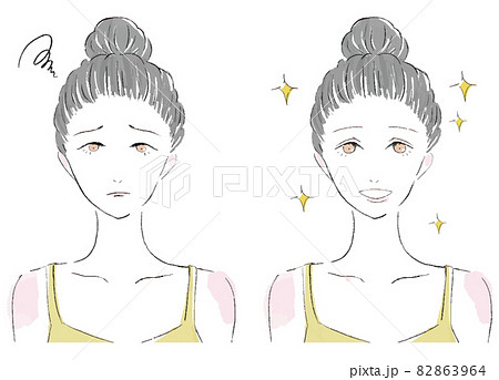 二重の整形をした若い女性のイラスト 二重の整形をした若い女性のイラスト 82863964