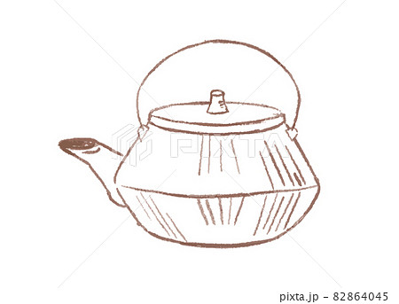 茶道具である急須の線画イラスト 82864045
