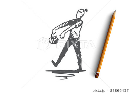 Halloween, zombie, monster, evil, scary concept. Hand drawn isolated vector. 82866437
