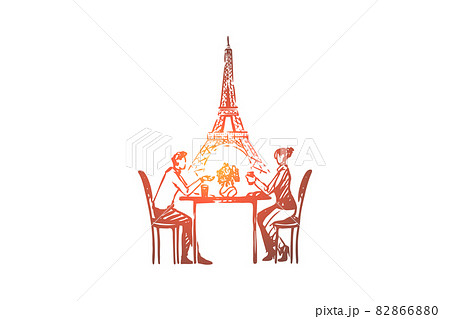 Couple, Paris, love, romance, feelings concept. Hand drawn isolated vector. Couple, Paris, love, romance, feelings concept. Hand drawn isolated vector. 82866880