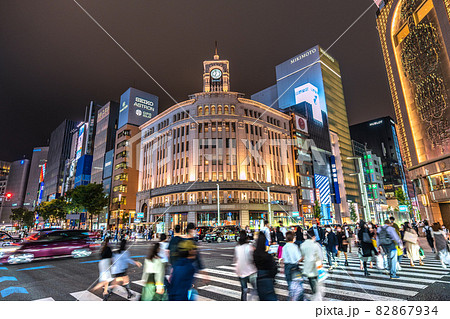 日本の東京都市景観 10月。銀座は脅威の人流。緊急事態宣言解除後2回目の土曜日…＝10月9日 82867934