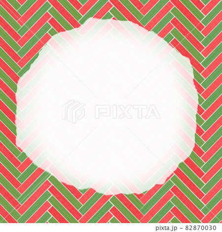 正方形 クリスマスカラーのおしゃれ背景と丸フレームのイラスト素材