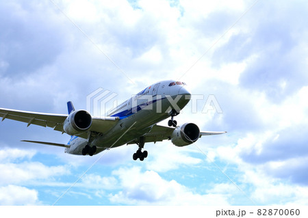大阪国際空港　ANA　飛行機　着陸態勢　千里川尻 82870060