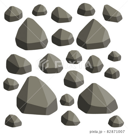 Natural wall stones and smooth and rounded grey rocks. 82871007
