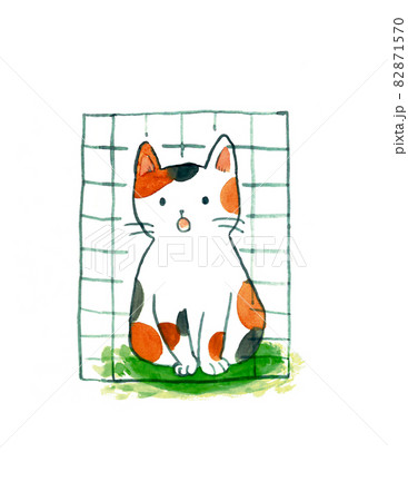 水彩 罠にかかる猫のイラスト 水彩 罠にかかる猫のイラスト 82871570