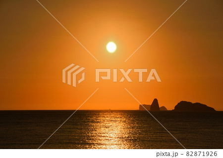 五島灘、角力灘、大角力の夕景 82871926