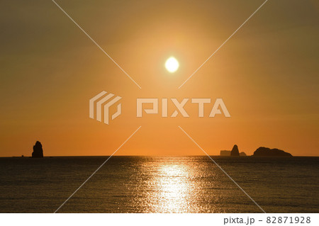 五島灘、角力灘、大角力の夕景 五島灘、角力灘、大角力の夕景 82871928
