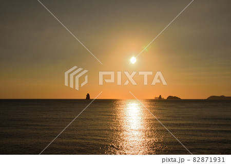 五島灘、角力灘、大角力の夕景 82871931