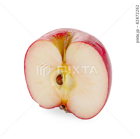 Red apple half isolated on white. Apple Clipping Path Red apple half isolated on white. Apple Clipping Path 82872262