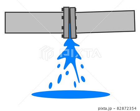老朽化した水道管から水が漏れ出すイラスト 老朽化した水道管から水が漏れ出すイラスト 82872354