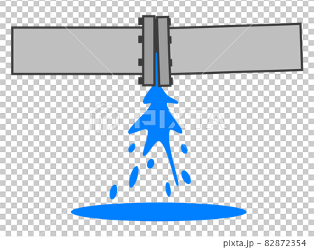 Illustration of water leaking from an aging water pipe 82872354