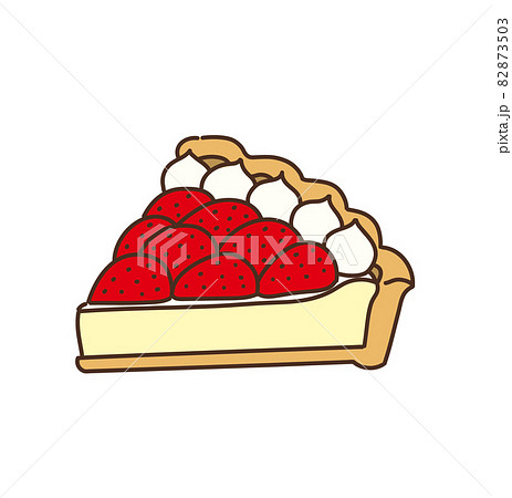 Cake Illustration Shortcake Strawberry Tart Stock Illustration