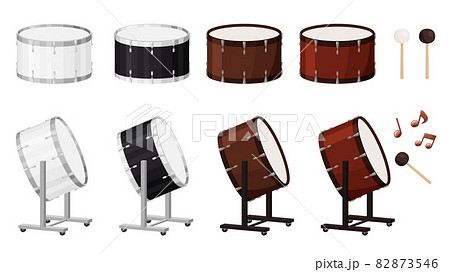 バスドラムのイラスト素材セット バスドラムのイラスト素材セット 82873546