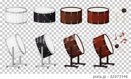 バスドラムのイラスト素材セット バスドラムのイラスト素材セット 82873546