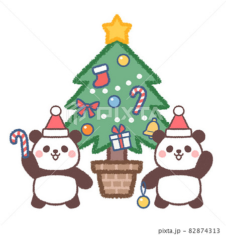 クリスマスツリーとパンダの双子 82874313